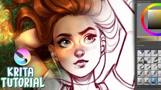 HOW TO PAINT IN KRITA 🎨✨ Digital Art Tutorial 2020 [upl. by Eitnom]