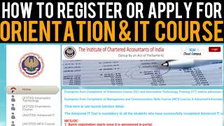 ICAI ICITSS Registration Full Process  How To Register or Apply For Orientation amp ITT Course Online [upl. by Lisette]