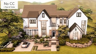 The Sims 4 Villa in Modern Farmhouse Style  No CC  Stop Motion Speedbuild [upl. by Nageem686]