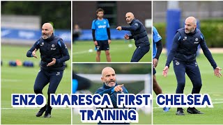 Enzo Maresca First Chelsea Training Session At Cobham [upl. by Latsyek]