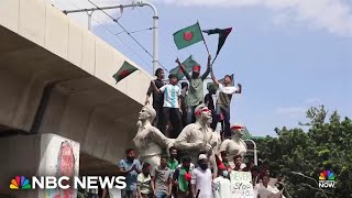 Bangladesh protesters call for end to ‘mafia state’ they say prime minister created [upl. by Anahcar]