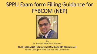 SPPU Exam form Filling Guidance for FYBCOM NEP [upl. by Minica124]