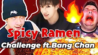 EXTREMELY Spicy Ramen CHALLENGE ftkpop straykids bangchan asmr mukbang kpop [upl. by Yrneh]