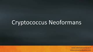 Pronunciation of the words quotCryptococcus Neoformansquot [upl. by Pollitt364]