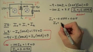 How to Solve a Kirchhoffs Rules Problem  Simple Example [upl. by Atinad]