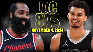 San Antonio Spurs vs Los Angeles Clippers Full Game Highlights  November 4  202425 NBA Season [upl. by Anahsek]