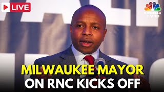 LIVE Milwaukee Mayor Cavalier Johnson holds press conference as RNC kicks off  Trump News  N18G [upl. by Leahplar]