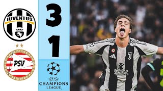 Juventus  PSV 31 HIGHLIGHTS  Yildiz goal Mckennie goal  Champions League 2425 [upl. by Adidnere]