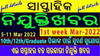 Weekly Employment News2022  Nua Nijukti Khabar  Odisha Jobs this week  Latest job updates [upl. by Noskcaj]