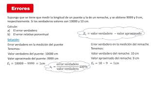 Medidas del error error absoluto error relativo error porcentual cota del error 01 [upl. by Nola]