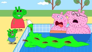 Zombie Apocalypse Zombies Appeared At The Swimming Pool 🧟‍♂️🧟‍♀️  Peppa Pig Funny Animation [upl. by Ayanahs]