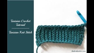 Tunisian Crochet Tutorial  How to make a Tunisian Knit Stitch  Left handed [upl. by Attennaej]