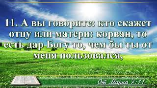 ВидеоБиблия Евангелие от Марка без музыки глава 7 читает Бондаренко [upl. by Novit]