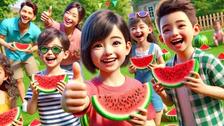 summer fun watermelon song for kids NurseryRhymes [upl. by Safko]