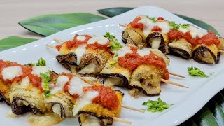 FAVOLOSI INVOLTINI DI MELANZANE AL FORNO senza friggere RIPIENI  Franceska Chef  baked eggplant [upl. by Shermie]