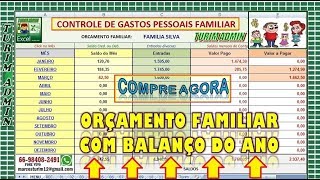 PLANILHA GASTOS PESSOAIS FAMILIAR SIMPLES CONTAS A PAGAR E BAIXA COM BALANÇO MÊS A MÊS R 5000 [upl. by Ahseiym]