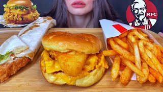 KFC DYNAMITE BURGER  CHICKEN SANDWICH  SPICY FRIES  MUKBANG ASMR  EATING SOUNDS shorts [upl. by Aenehs]