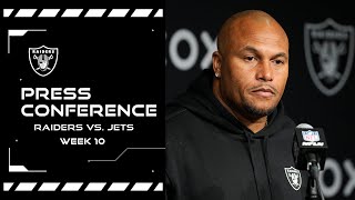 Coach Pierce and Aidan OConnell Postgame Presser  Week 10 vs Jets  Raiders [upl. by Tiphanie]