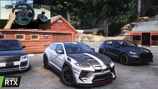 GTA 5  Lamborghini Urus VENATUS  MANSORY CARS OFFROAD CONVOY  Steering wheel gameplay [upl. by Essinger255]