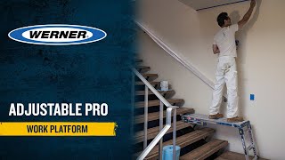 Werner Ladder UK  Adjustable PRO Work Platform [upl. by Neyuq536]