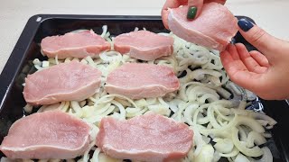 Das Fleisch auf die Zwiebel legen um zu bekommen leckeres Abendessen in 10 Minuten 540 [upl. by Kellina]