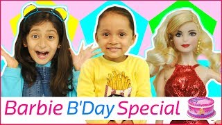 Anantya amp Anaya PRETEND PLAY Barbie Bday Celebrations  Flipkart PlayTime  MyMissAnand ToyStars [upl. by Kalina768]