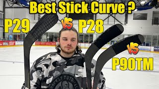 What is the BEST hockey stick blade curve  P28 vs P29 vs P90TM [upl. by Cyrie]