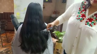 Long to short flower haircut लंबे बालों में सरल तरीके से फ्लावर हेअरकट करें easy haircut technique [upl. by Bander849]