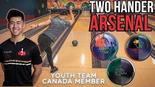 BEST BOWLING BALLS FOR 2 HANDERS  Arsenal Building w Youth Team Canada  STORM BRUNSWICK MOTIV [upl. by Mendes230]