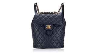 Chanel Calfskin Urban Spirit Mini Backpack Navy [upl. by Vitia]