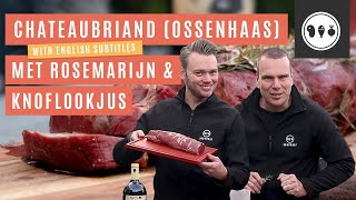 Chateaubriand op de BBQ ossenhaas met rozemarijn en knoflookjus  Kerstgerecht 🎄 [upl. by Yhtak]