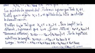 demostrar usando induccion matematica x1x2 xn  1 implica x1x2 xn mayor o igual a 1 [upl. by Sou]