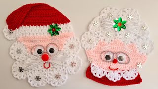 Cojines Navideños 🎅🏻🤶🏻 en CROCHET PARTE 1❤️ WSubtitle in English 🇺🇸 [upl. by Neyuq]