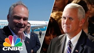 Mike Pence Tim Kaine Face Off In Vice Presidential Debate  Squawk Box  CNBC [upl. by Bobbee967]