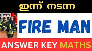 TODAY PSC FIREMAN EXAM ANSWER KEY  MATHS [upl. by Servais]