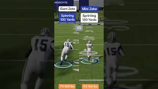 Giant Zeke Elliott Spinning 100 Yards vs Mini Zeke Elliott Sprinting 150 Yards Who Wins Madden 25 [upl. by Melquist867]