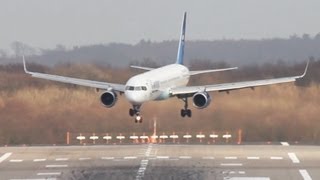 Scary Plane Landing  Boeing 757 Crosswind fight HQ full HD [upl. by Ulane361]