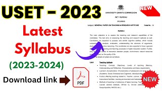 USET Syllabus 2024  USET Latest Syllabus 2023 2024  USET Notification 2024  USET Exam Pattern [upl. by Larret65]