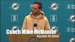 Coach Mike McDaniel Day After Vs Chiefs Miami Dolphins Interview [upl. by Grail619]