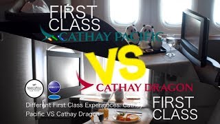 Different First Class Experiences Cathay Pacific VS Cathay Dragon [upl. by Nyrad]