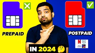 Prepaid Vs Postpaid SIM In 2024 🔥 OTT Plans Charges Benefits  Airtel Jio Vi BSNL [upl. by Ahtimat]