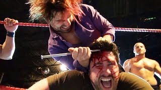 Jimmy Jacobs Attacks Michael Elgin and Stabs Eric Corvis at Beyond Wrestling FeedingFrenzy [upl. by Sidonnie]