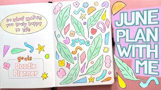 June 2024 Doodle Planner Setup 🏺 Pottery amp Gardening Colour with Me [upl. by Remas]