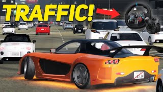 CarX Traffic Mod  Hans RX7 Veilside  CarX Drift Racing Online w G29  Shifter [upl. by Heber]