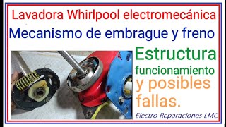 Freno y embrague lavadora whirlpool Estructura y funcionamiento Posibles fallas [upl. by Ihcego]