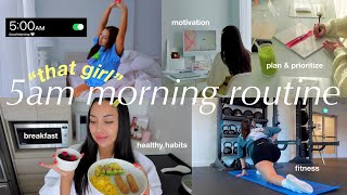 5AM morning routine 🌱 how to be THAT GIRL motivation to change your life productive planning 2024 [upl. by Favianus915]