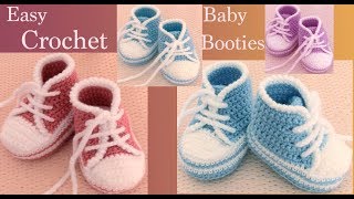 Zapatillas a Crochet para bebes paso a paso tejido tallermanualperu [upl. by Marylee]