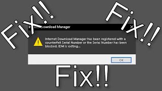 Idm has been registered with a counterfeit serial number fix  Internet download manger  Aug 2024 [upl. by Anoiek662]