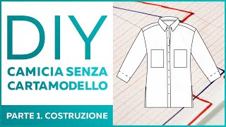 DIY Camicia oversize in jeans Costruzione cartamodello Parte 1 [upl. by Eckart]