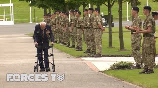 Captain Sir Tom Moore Is Applauded As He Walks Guard Of Honour 👏  Forces TV [upl. by Gayn]